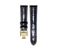 AZSHIW Compatible With Longines Masters Collection HYDROCONQUEST L3 L4 L2.628/L2.673 Watch Strap Cowhide Leather15 19 20 21mm Wristband(Black gold,20mm)