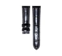 AZSHIW Compatible With Longines Masters Collection HYDROCONQUEST L3 L4 L2.628/L2.673 Watch Strap Cowhide Leather15 19 20 21mm Wristband(Black no clasp,18mm)