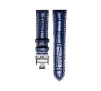 AZSHIW Compatible With Longines Masters Collection HYDROCONQUEST L3 L4 L2.628/L2.673 Watch Strap Cowhide Leather15 19 20 21mm Wristband(Blue silver,20mm)
