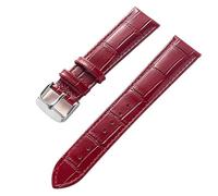 AZSHIW Compatible With Mens Ladies Leather Strap Replacement Cartier London Solo Key Folding Clasp 17/18/20/22MM Leather Watch Strap Accessories(Red,19)