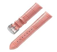 AZSHIW Compatible With Mens Ladies Leather Strap Replacement Cartier London Solo Key Folding Clasp 17/18/20/22MM Leather Watch Strap Accessories(Peach pink,13)