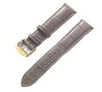 AZSHIW Compatible With Mens Ladies Leather Strap Replacement Cartier London Solo Key Folding Clasp 17/18/20/22MM Leather Watch Strap Accessories(Grey Gold Buckle,21)