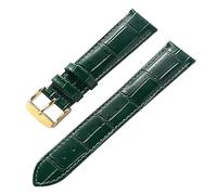 AZSHIW Compatible With Mens Ladies Leather Strap Replacement Cartier London Solo Key Folding Clasp 17/18/20/22MM Leather Watch Strap Accessories(Green gold buckle,18)
