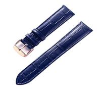 AZSHIW Compatible With Mens Ladies Leather Strap Replacement Cartier London Solo Key Folding Clasp 17/18/20/22MM Leather Watch Strap Accessories(Dark blue rose,19)