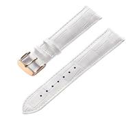 AZSHIW Compatible With Mens Ladies Leather Strap Replacement Cartier London Solo Key Folding Clasp 17/18/20/22MM Leather Watch Strap Accessories(White Rose Buckle,19)
