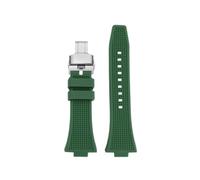 AZSHIW Compatible With Tissot 1853 PRX Rubber Strap T137 T137410 T137407 40mm Waterproof Silicone Watch Band Bracelet(A-Green-Silver)