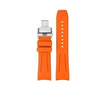 AZSHIW Compatible With Tissot Rubber Strap 1853 Starfish Diving T120 Speed Dare T125 T120417A Fluorine Soft Chain Men's 22mm(B-Orange Silver,22mm-width)