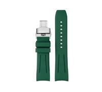 AZSHIW Compatible With Tissot Rubber Strap 1853 Starfish Diving T120 Speed Dare T125 T120417A Fluorine Soft Chain Men's 22mm(B-Green Silver,22mm-width)