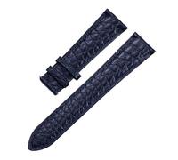 AZSHIW Compatible With Two-sided Crocodile Leather Watch Strap Butterfly Clasp 19mm 20mm 21mm 22mm Men Metal Watchband Soft Bracelet(Blue watch strap,14mm)