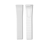 AZSHIW Compatible With20mm 22mm CTS Fluororubber FKM Rubber Watch Band Quick Release Folding Clasp Cut Size Adjustable Replace Bracelet(White,18MM_SILVER BUCKLE)