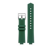 AZSHIW Convex Silicone Strap Compatible With(L-ouis Vuitton LV Tambour) Series Q1121 Q114k Band Men Women Watch 18x10mm 21x12mm(Green C silver,21x12mm)