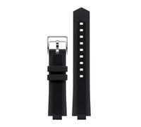 AZSHIW Convex Silicone Strap Compatible With(L-ouis Vuitton LV Tambour) Series Q1121 Q114k Band Men Women Watch 18x10mm 21x12mm(Black C silver,21x12mm)