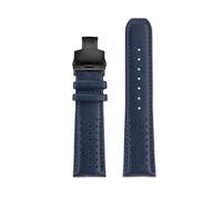AZSHIW Curved End Cowhide Watchband Compatible With Citizen Blue Angel AT8020-54L/8020-03L JY8078 AT8020 Series Bracelet 22mm 23mm Men's Strap(Blue blue-black,22mm-width)