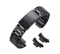 AZSHIW Curved End Wristband Solid Stainless Steel Watchband 18mm 20mm 22mm Compatible With Diving Strap Compatible With Omega Bracelet Metal Watch Band(Black,20mm)