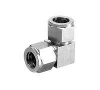 AZSHIW Elbow Tee Cross 1/8" 1/4" 3/8" 1/2" 3/4" 1" 3 4 5 6 8 10-30mm OD Double Ferrule Compression Union Connector 304 Stainless Steel(Elbow,6mm)