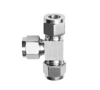 AZSHIW Elbow Tee Cross 1/8" 1/4" 3/8" 1/2" 3/4" 1" 3 4 5 6 8 10-30mm OD Double Ferrule Compression Union Connector 304 Stainless Steel(Tee,18mm)
