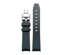 AZSHIW Green Black Silicone Rubber Watch Band Strap Compatible With(Rolex Submariner GMT-Master II Daytona Sky-Dweller) 20mm 21mm(7 silver 1,22mm)