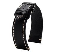 AZSHIW Leather Strap Compatible With Tissot 1853 Chrono XL TIMEX T49905 T49963 Watch Band Men's Casual Sports Bracelet 20mm 22mm Brown Black(Black black,20mm-width)