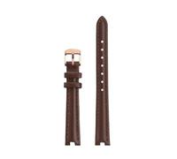 AZSHIW Leather Strap Compatible With Tissot 1853 Kerry Little Beauty Women's Concave Watch With Soft Cowhide 12mm 14mm(Brown rose gold-A,12-4mm)