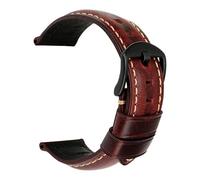 AZSHIW Leather Watch Band 20mm 22mm 24mm Special Vintage Watch Accessories Watch Strap Compatible With Panerai MONTBLANC(Red B,20mm)