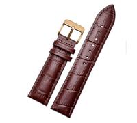 AZSHIW Leather Watch Strap Compatible With Armani Watch Band Ar1605 1637 2480 Men's and Women's Cowhide Watchband Accessories 18 20mm(Brown-Rose-K1,17mm)