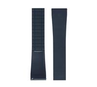 AZSHIW Linen Pattern CTS Fkm Rubber Watch Strap Quick Release Bands Compatible With Rolex Compatible With Longines Compatible With IWC Cut To Size Wach(Dark Blue,22MM_NO BUCKLE)