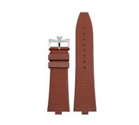 AZSHIW Quick Release FKM Rubber Strap Men Size Compatible With Overseas 4500V 5500V 7900V Watch Bands(Brown-Buckle 1)