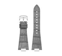AZSHIW Quick Release Leather Strap Raised Mouth Watchband 12mm Compatible With Tissot 1853 PRX Super Player Watch Band T137407A T137410A(Grey-silver)