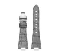 AZSHIW Quick Release Leather Strap Raised Mouth Watchband 12mm Compatible With Tissot 1853 PRX Super Player Watch Band T137407A T137410A(A grey-silver)