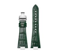 AZSHIW Quick Release Leather Strap Raised Mouth Watchband 12mm Compatible With Tissot 1853 PRX Super Player Watch Band T137407A T137410A(A green-silver)