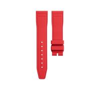 AZSHIW Replacement Quick Release FKM Rubber Strap Compatible With IWC Pilot/Portofino | 20mm Fluorine Elastomer Band 41mm(Red,BlK Pin Buckle)