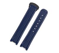 AZSHIW Rubber Silicone Watch Strap Compatible With Omega Seamaster 300 AT150 Aqua Terra Ultra Light 8900 Steel Buckle Blue Watchband Bracelets 20mm(Blue white Black)