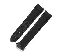 AZSHIW Rubber Watch Strap Compatible With Omega Moonwatch Watch Band 20mm 21mm 22mm Silicone Watchband Folding Clasp Curved End Wristwatches Belt(BK-black SR,20mm)
