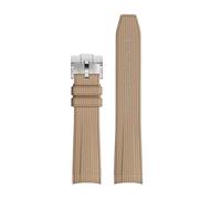 AZSHIW Rubber Watchband Compatible With Rolex Omega X Swatch Joint Compatible With MoonSwatch Constellation Waterproof Sports 20mm Watch Strap Curved End Band(Brown SR buckle)