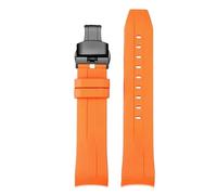 AZSHIW Rubber Watchband Compatible With Tissot 1853 Starfish Diving T120 Curved End Silicone Strap T120417A Series Wrist Bracelet Male(Orange black,22mm)