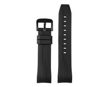 AZSHIW Rubber Watchband Compatible With Tissot 1853 Starfish Diving T120 Curved End Silicone Strap T120417A Series Wrist Bracelet Male(Black black pin,22mm)