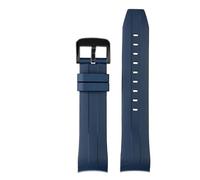 AZSHIW Rubber Watchband Compatible With Tissot 1853 Starfish Diving T120 Curved End Silicone Strap T120417A Series Wrist Bracelet Male(Blue black pin,22mm)
