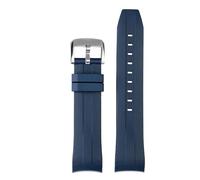 AZSHIW Rubber Watchband Compatible With Tissot 1853 Starfish Diving T120 Curved End Silicone Strap T120417A Series Wrist Bracelet Male(Blue silver pin,22mm)