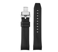 AZSHIW Rubber Watchband Compatible With Tissot 1853 Starfish Diving T120 Curved End Silicone Strap T120417A Series Wrist Bracelet Male(Black silver,22mm)