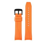 AZSHIW Rubber Watchband Compatible With Tissot 1853 Starfish Diving T120 Curved End Silicone Strap T120417A Series Wrist Bracelet Male(Orange black pin,22mm)