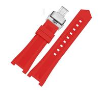 AZSHIW Silicone Rubber Watch Strap Compatible With Omega Constellation 131.33/131.13 To Replace The Diving Wristband 24x14mm 24x15mm(Red silver,24x15mm)