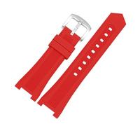 AZSHIW Silicone Rubber Watch Strap Compatible With Omega Constellation 131.33/131.13 To Replace The Diving Wristband 24x14mm 24x15mm(Red S silver,24x14mm)