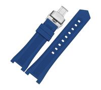 AZSHIW Silicone Rubber Watch Strap Compatible With Omega Constellation 131.33/131.13 To Replace The Diving Wristband 24x14mm 24x15mm(Blue silver,24x15mm)