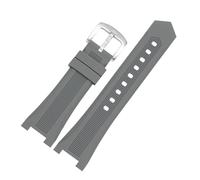 AZSHIW Silicone Rubber Watch Strap Compatible With Omega Constellation 131.33/131.13 To Replace The Diving Wristband 24x14mm 24x15mm(Gray S silver,24x15mm)