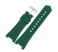 AZSHIW Silicone Rubber Watch Strap Compatible With Omega Constellation 131.33/131.13 To Replace The Diving Wristband 24x14mm 24x15mm(Green S silver,24x15mm)