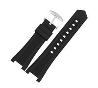 AZSHIW Silicone Rubber Watch Strap Compatible With Omega Constellation 131.33/131.13 To Replace The Diving Wristband 24x14mm 24x15mm(Black S silver,24x15mm)