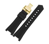 AZSHIW Silicone Rubber Watch Strap Compatible With Omega Constellation 131.33/131.13 To Replace The Diving Wristband 24x14mm 24x15mm(Black gold,24x14mm)