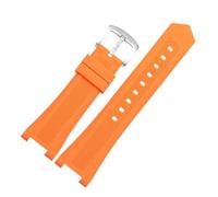 AZSHIW Silicone Rubber Watch Strap Compatible With Omega Constellation 131.33/131.13 To Replace The Diving Wristband 24x14mm 24x15mm(Orange S silver,24x14mm)