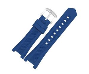 AZSHIW Silicone Rubber Watch Strap Compatible With Omega Constellation 131.33/131.13 To Replace The Diving Wristband 24x14mm 24x15mm(Blue S silver,24x14mm)