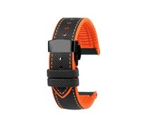 AZSHIW Watch Band Compatible With Casio MDV106 107 MTP-VD01D MTP-1374 1375 EFR-303 Eqb-501 Men's Bracelet(A-Black Orange-Black)